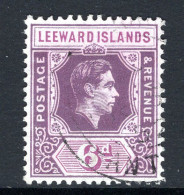 Leeward Islands 1938-51 KGVI Definitives - 6d Deep Dull Purple & Bright Purple Used (SG 109) - Leeward  Islands