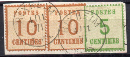 !!! ALSACE LORRAINE, N°4 ET 5 CACHET DE RIXHEIM SUR FRAGMENT - Usados