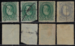 Brazil 1877/1878 Stamp RHM-41 46 Emperor Pedro II 100 1,000 Réis Pen Obliteration (catalog US$69) - Oblitérés