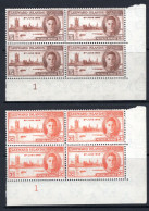 Leeward Islands 1946 Victory Plate Blocks Set MNH/HM (SG 115-116) - Leeward  Islands