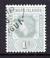 Leeward Islands 1954 QEII Definitives - 1c Grey Used (SG 127) - Leeward  Islands