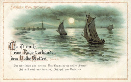 ARTS - Peintures Et Tableaux - Les Voiliers Sur La Mer En Pleine Lune - Carte Postale Ancienne - Paintings