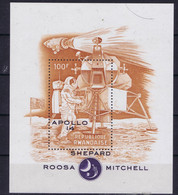 Rwanda Space 1971 Apollo 11 Souvenir Sheet In Modified Color With Apollo 14 Overprint. - Other & Unclassified