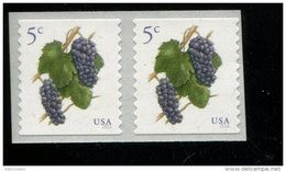 394026138 2016 SCOTT 5038 (XX) POSTFRIS MINT NEVER HINGED COIL PAIR PINOT NOIR GRAPES FLORA - Neufs