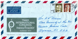 L70105 - Bund - 1974 - 1DM Heinemann MiF A LpBf MUENCHEN -> Syracuse, NY (USA) - Briefe U. Dokumente