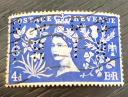 Timbre Oblitéré Perforé Grande Bretagne 1953 - Used Stamps