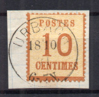 !!! ALSACE LORRAINE, N°5 CACHET D'URBACH (FOUDAY) SUR FRAGMENT - Usati