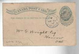 52872 ) Canada Postal Stationery Montreal 1889 Postmark Duplex  - 1860-1899 Reign Of Victoria