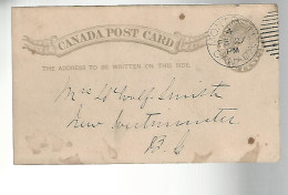 52879 ) Canada Postal Stationery Montreal Postmark  Duplex - 1860-1899 Reinado De Victoria