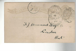 52881 ) Canada Postal Stationery Montreal Postmark  Duplex 1886 - 1860-1899 Reign Of Victoria