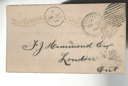 52882 ) Canada Postal Stationery Montreal Postmark  Duplex 1886 - 1860-1899 Règne De Victoria