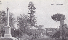 CPA -  S. SEBASTIANO, GENERAL VIEW, MONUMENTS, TREES, ALLEY, ROME - ITALY - Multi-vues, Vues Panoramiques