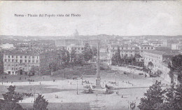 CPA - PLAZZA DEL POPOLO VISTA DAL PINCIO, PANORAMA, BUILDINGS, PEOPLE, OBELISK, CHURCH, ROME - ITALY - Panoramische Zichten, Meerdere Zichten