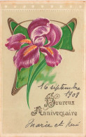 FETES ET VOEUX - Anniversaire - Iris - Colorisé - Carte Postale Ancienne - Geburtstag