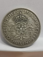 2 SHILLINGS  ARGENT 1939 GEORGE VI ROYAUME UNI / UNITED KINGDOM SILVER - J. 1 Florin / 2 Schillings