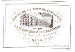 Belgique "Carte Porcelaine" Porseleinkaart, Hotel Du Commerce, Gand, Gent, Dim:120x83mm - Porcelana