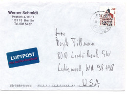 70124 - Bund - 2001 - 300Pfg/€1,53 SWK EF A LpBf BERLIN -> Lakewood, WA (USA) - Covers & Documents