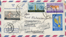 UAR Egypt Air Mail Cover Sent To Switzerland 21-3-1963 And Returned Because Of Unknown Address (Swedish American Line) - Aéreo
