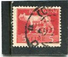 ITALIA - 1945  5 L  DEFINITIVE  WMK   FINE USED - Oblitérés