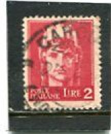 ITALIA - 1945  2 L  DEFINITIVE   NO  WMK  FINE USED - Used