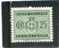 ITALIA - 1945  POSTAGE DUE  25c  WMK  MINT NH - Taxe