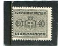 ITALIA - 1945  POSTAGE DUE  40c  WMK  MINT NH - Segnatasse