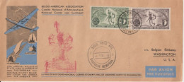 1946 - ASS. BELGO-AMERICAINE - ENV. SOUVENIR Par AVION SABENA De BASTOGNE => AMBASSADE BELGE à WASHINGTON - Cartas & Documentos