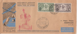 1946 - ASS. BELGO-AMERICAINE - ENV. SOUVENIR Par AVION SABENA De BASTOGNE => AMBASSADE BELGE à WASHINGTON - Covers & Documents