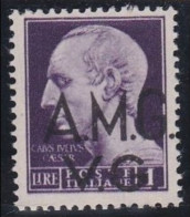 1945 Italia Italy Venezia Giulia AMMINISTRAZIONE ANGLO - AMERICANA 1L Violetto Varietà Della Soprastampa (8h) MNH** - Venezia Giuliana