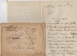 TB 4376 - 1909 - Lettre En Franchise Du Ministère De L'Instruction Publique.... à PARIS Pour M. Le Député RIDOUARD - Burgerlijke Brieven Zonder Portkosten