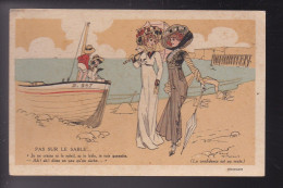 CP ILLUSTRATEUR Pas Sur Le Sable Femmes Mode - Vincent P.