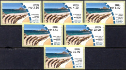 ISRAEL 2023 - National Parks In Israel - Caesarea National Park - 6 Philatelic Service ATM # 001 Labels - MNH - Archéologie