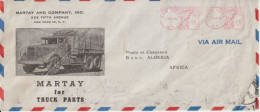 1953 - USA - DOUBLE EMA Sur ENVELOPPE AVION ILLUSTREE "MARTAY FOR TRUCK PARTS" De NEW YORK => BONE (ALGERIE) ! - Postal History