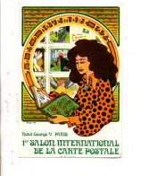 1 ER SALON INTERNATIONAL CARTE POSTALE - HOTEL GEORGES V 1975 - Collector Fairs & Bourses