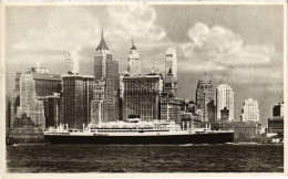 PC US, NY, NEW YORK, MS SATURNIA SHIP, Vintage REAL PHOTO Postcard (b49545) - Trasporti