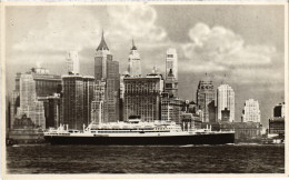 PC US, NY, NEW YORK, MS SATURNIA SHIP, Vintage REAL PHOTO Postcard (b49545) - Transports
