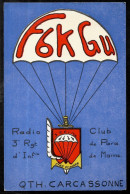 1978 Carte QSL 11 CARCASSONNE F6KGU - Radio 3e Régiment D'Infanterie - Club De Para De Marine * Parachutisme Militaria - Sonstige & Ohne Zuordnung