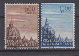 VATICANO 1953 POSTA AEREA BASILICA SAN PIETRO CUPOLONI 2 V. FIL. LETTERE USATI - Oblitérés