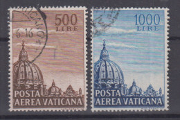 VATICANO 1953 POSTA AEREA BASILICA SAN PIETRO CUPOLONI 2 V. FIL. LETTERE USATI - Used Stamps