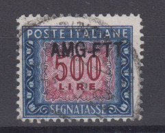 TRIESTE ZONA A 1949-54 SEGNATASSE 500 LIRE VIOLETTO N.28 USATO - Oblitérés