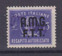 TRIESTE ZONA A 1949 RECAPITO AUTORIZZATO 15 LIRE VIOLETTO N.3 USATO - Oblitérés