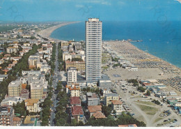 CARTOLINA  CESENATICO,CESENA,EMILIA ROMAGNA-VEDUTA AEREA-SPIAGGIA,MARE,SOLE,VACANZA,BARCHE A VELA,VIAGGIATA 1975 - Cesena