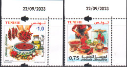 2023.Tunisie - émission N° 11, Harissa Tunisienne - Série Compléte - Coin Daté 2V/  MNH***** - Vegetazione