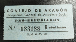 ARAGÓN. EDIFIL 1 *. 5 CTS CONSEJO DE ARAGÓN. - Republican Issues