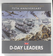 Isle Of Man 2019 Two Pound Coin Set D Day Leaders BUNC Presentation Pack - Isle Of Man