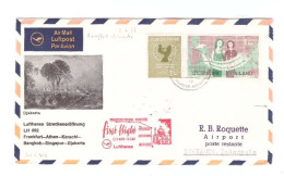 LUFTHANSA - FRANKFURT .........DJAKARTA 1967 - FIRST FLIGHT - Coin Envelopes