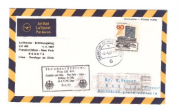 LUFTHANSA - FRANKFURT .........SANTIAGO DE CHILE 1967 - Coin Envelopes