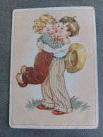 DDR Postcard - Humour - Boy - Boys Kissing / Lungers Hausen - Hausen, Lungers