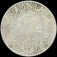 LaZooRo: Morocco 1/4 Rial 1913 UNC - Silver - Maroc