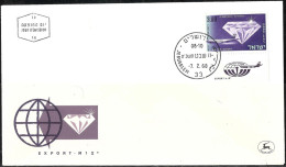 Israel 1968 FDC Air Mail Diamonds Export Aviation [ILT548] - Cartas & Documentos